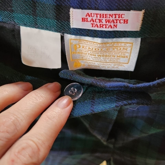 Pendleton Authentic Black Watch Tartan Wool Lined Sz. 12 Dress Pants w Pockets - Picture 6 of 11